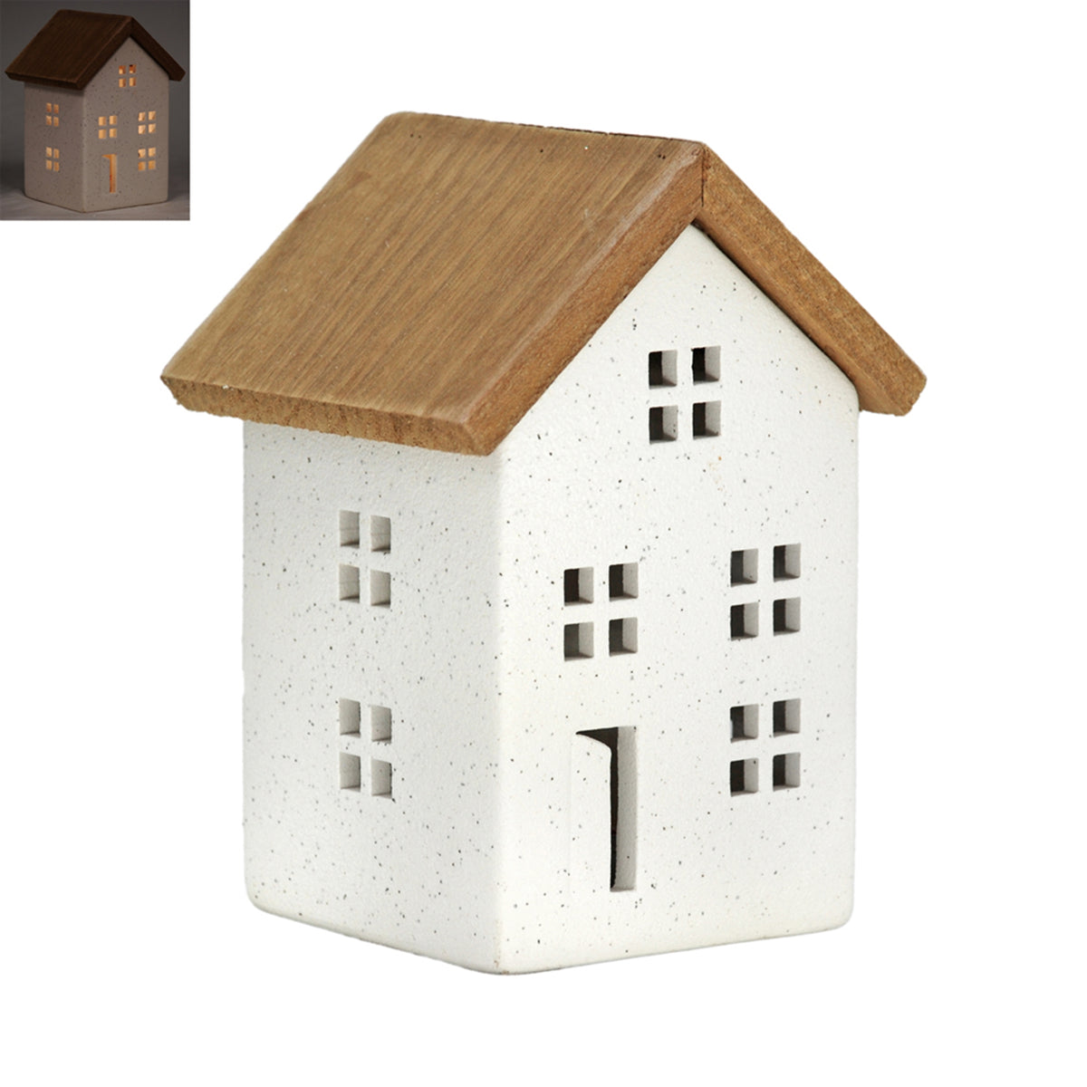 Lighted White and Natural House