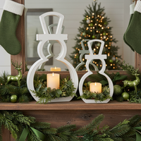 White Wood Snowman Cutout