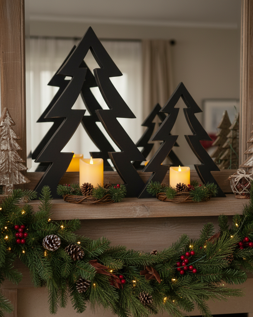 Black Wood Tree Cutout
