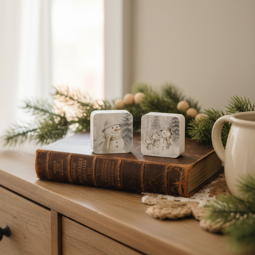 Snowman Forest Mini Block