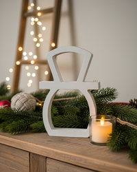 White Wood Distressed Snowman Head Cutout