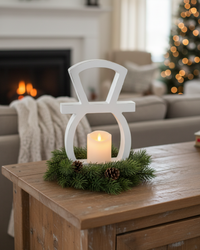 White Wood Distressed Snowman Head Cutout