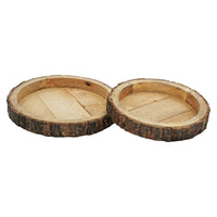 Rounded Bark Edge Wood Tray