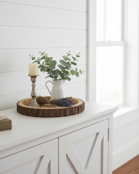 Rounded Bark Edge Wood Tray