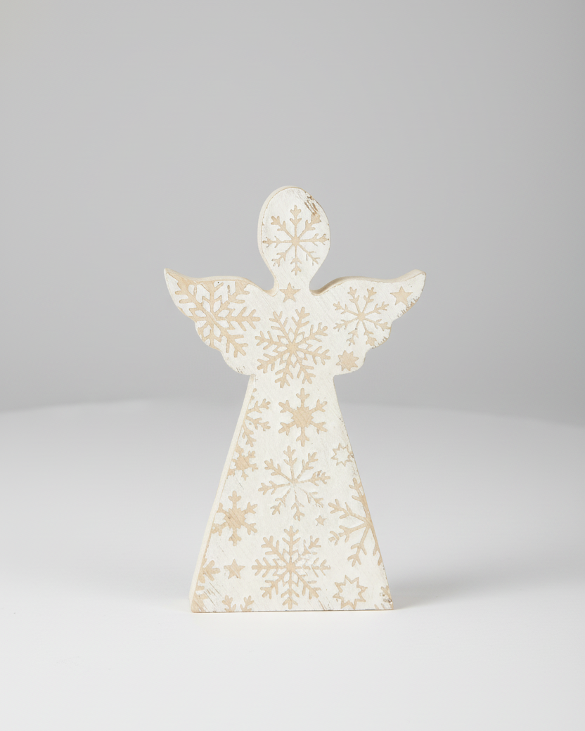 Distressed Snowflake Engraved Angel