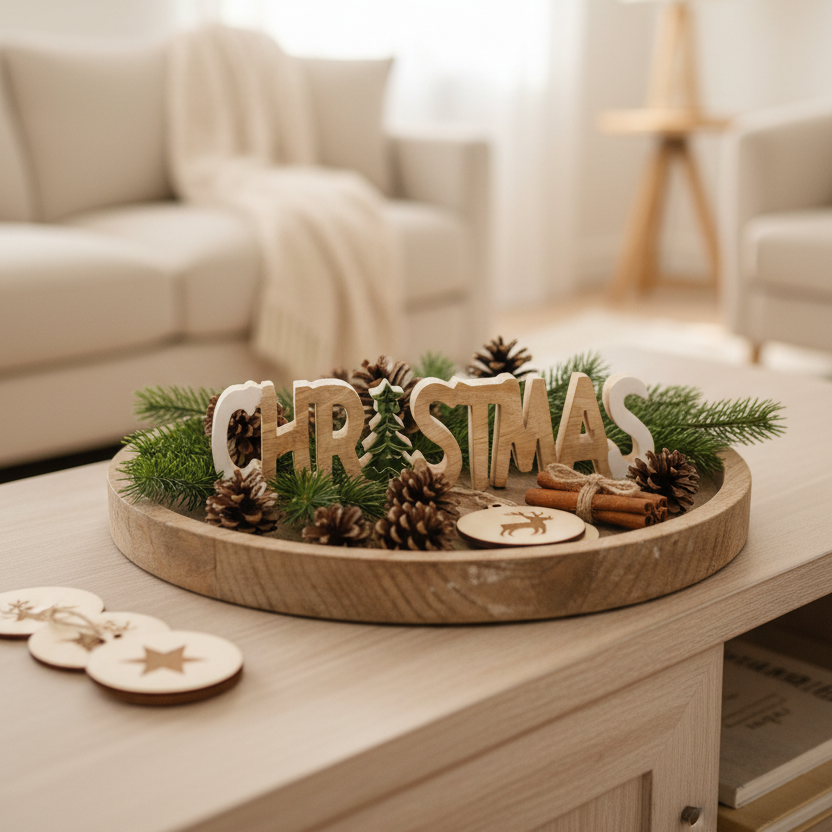 Christmas Wood Cutout Block