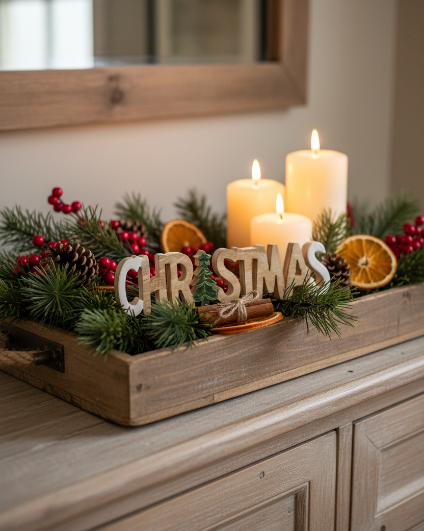 Christmas Wood Cutout Block