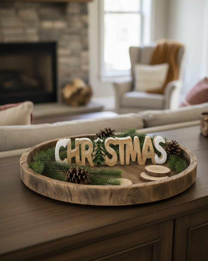 Christmas Wood Cutout Block