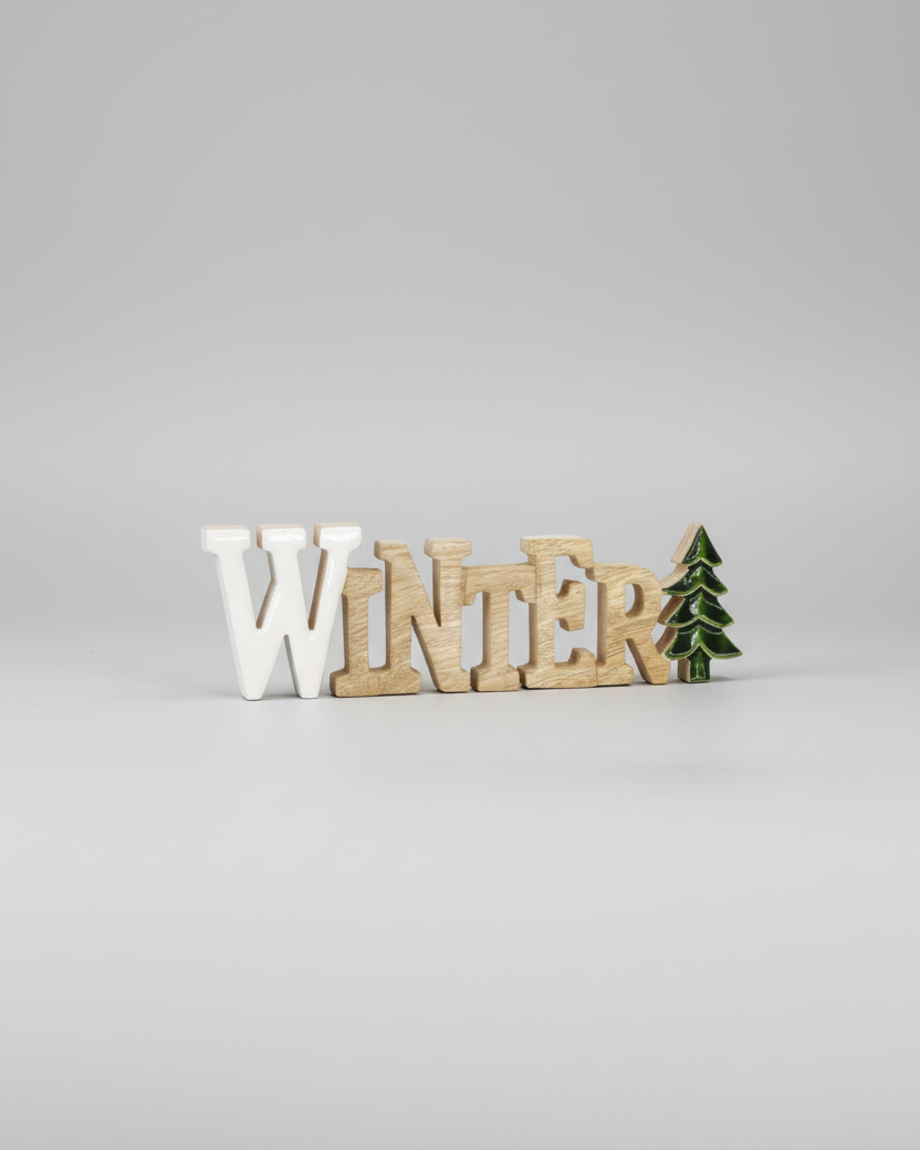 Winter Wood Cutout Block
