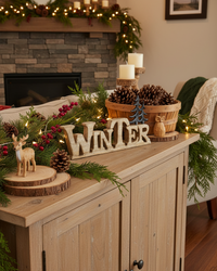 Winter Wood Cutout With Black Trees on Stand