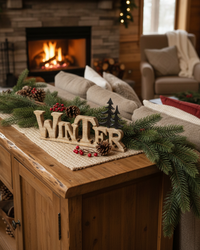 Winter Wood Cutout With Black Trees on Stand