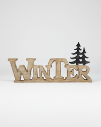 Winter Wood Cutout With Black Trees on Stand
