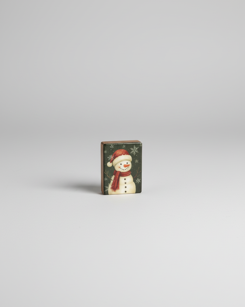 Crimson Pine Snowman Block