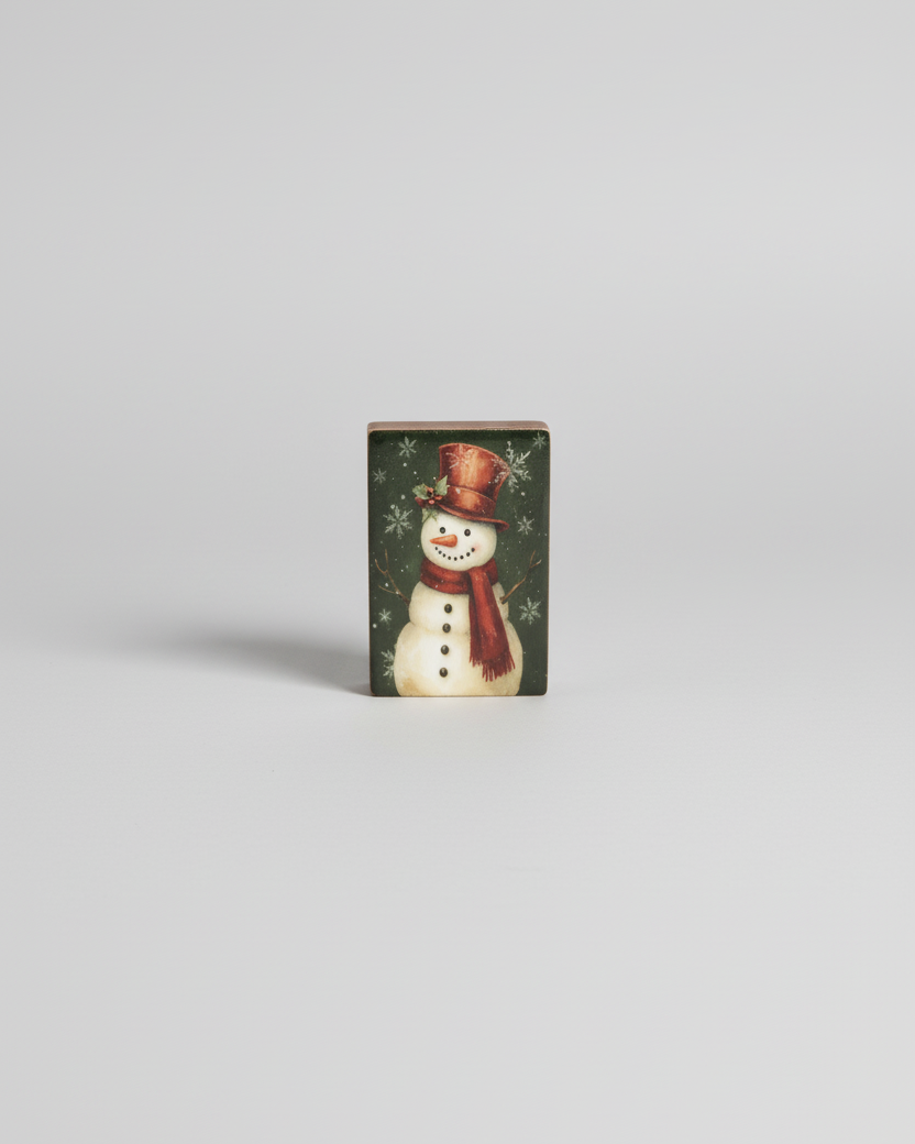 Crimson Pine Snowman Block