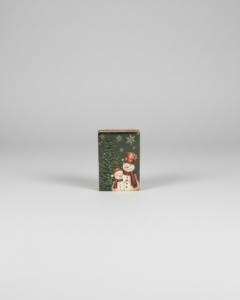 Crimson Pine Snowman Block