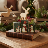 Crimson Pine Snowman Block