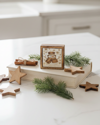 Vintage Snowman Snowfall Framed Mini Block