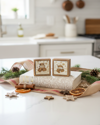 Vintage Snowman Snowfall Framed Mini Block