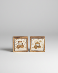 Vintage Snowman Snowfall Framed Mini Block