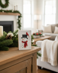 Red Scarf Snowman Block