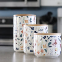 Watercolour Garden Canister Set of 3