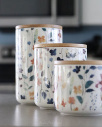 Watercolour Garden Canister Set of 3