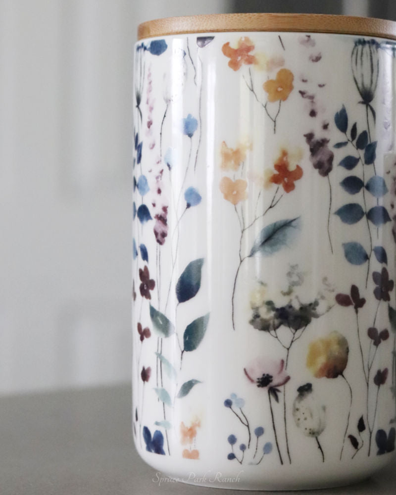 Watercolour Garden Canister Set of 3