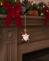 Holiday Western Cowboy Gnome Ornament