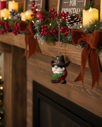 Holiday Western Cowboy Gnome Ornament