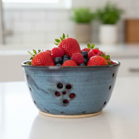 Wheat Design Berry Bowl Crystal Blue