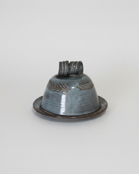 Wheat Design Butter Dish Midnight Blue