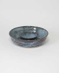 Wheat Design Chip'N Dip Bowl Midnight Blue