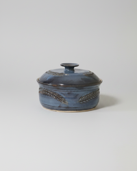 Wheat Design Crock Midnight Blue 9"Dia