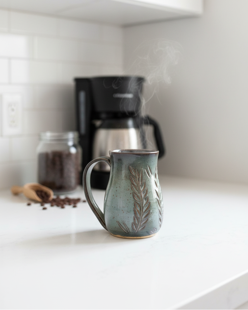 Wheat Design Mug Crystal Blue
