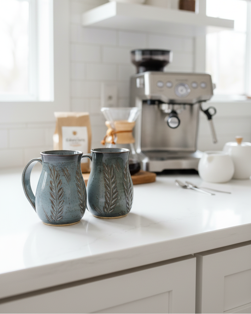 Wheat Design Mug Crystal Blue