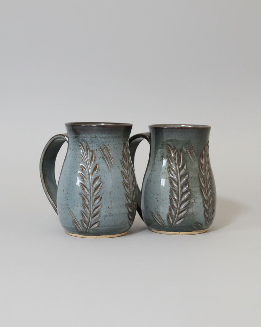 Wheat Design Mug Crystal Blue