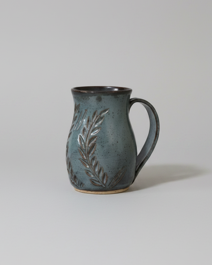 Wheat Design Mug Denim Blue