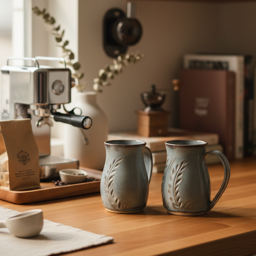 Wheat Design Mug Denim Blue