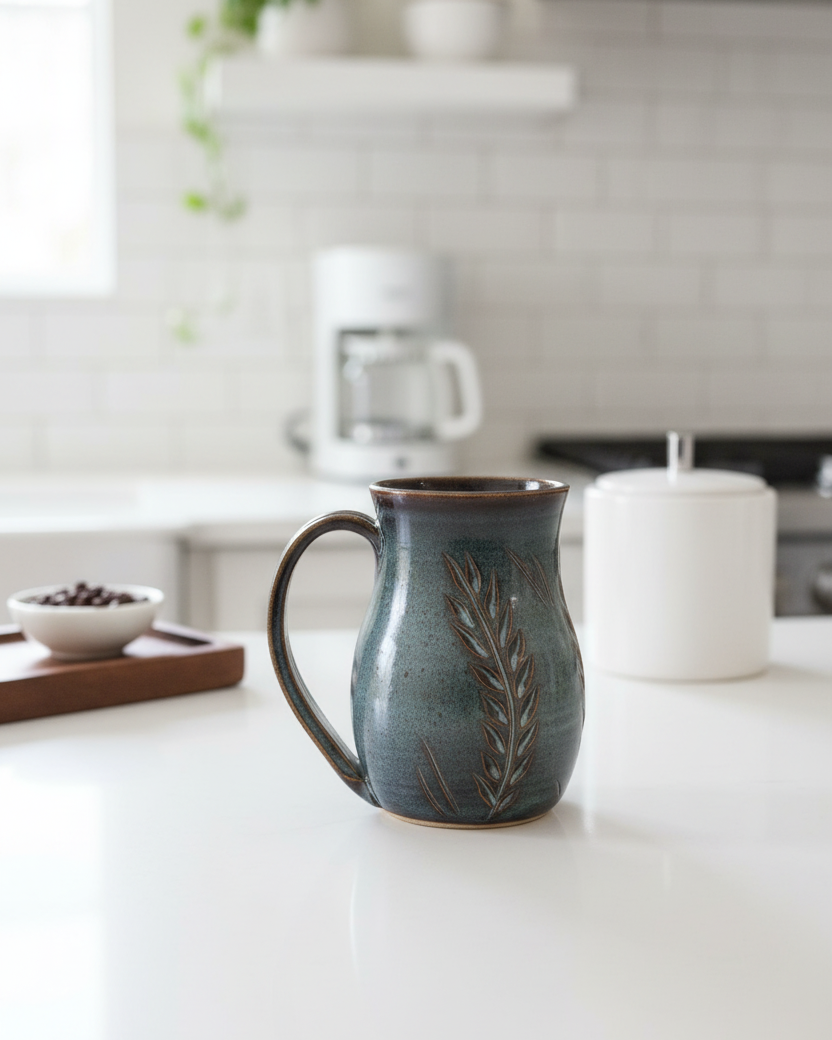 Wheat Design Mug Midnight Blue