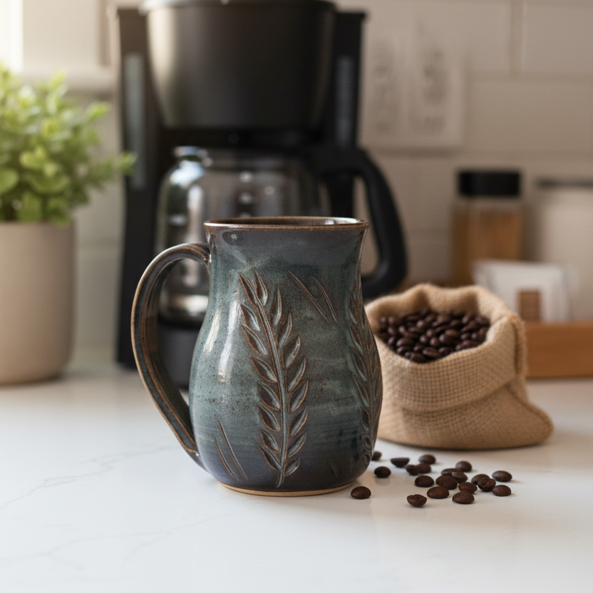 Wheat Design Mug Midnight Blue