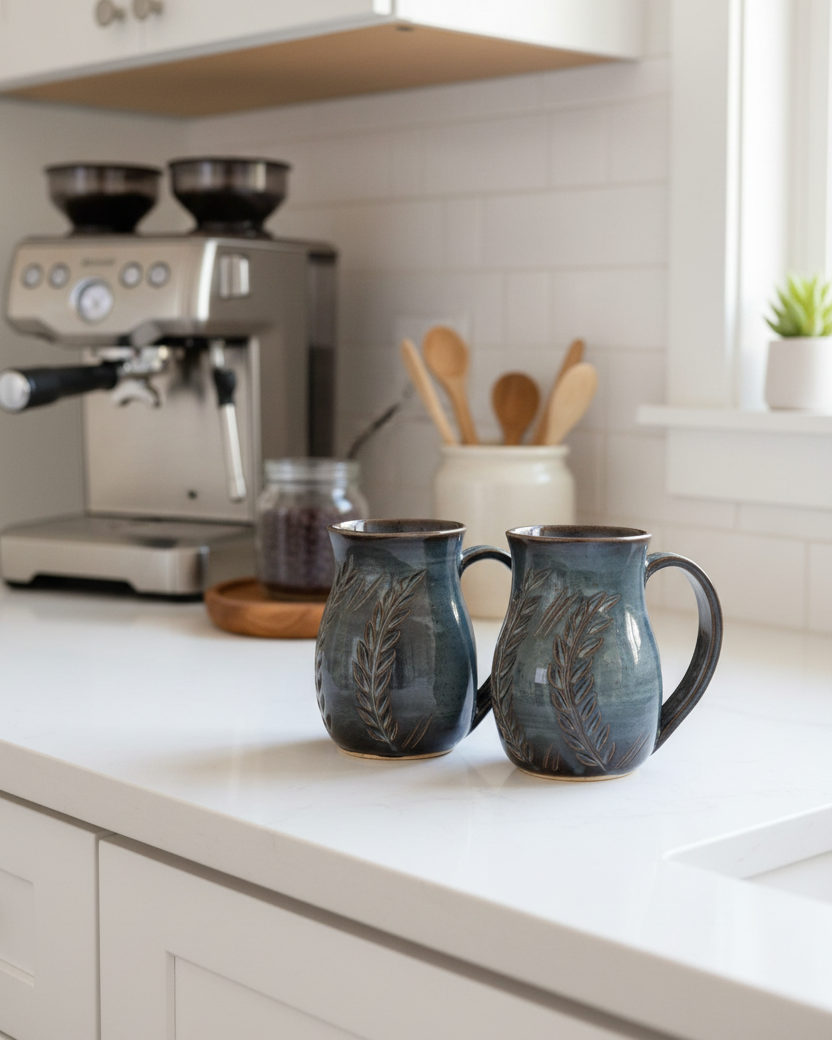 Wheat Design Mug Midnight Blue