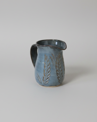 Wheat Design Pitcher Crystal Blue