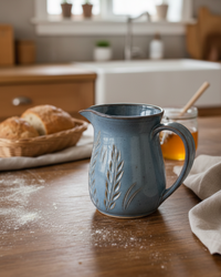 Wheat Design Pitcher Crystal Blue