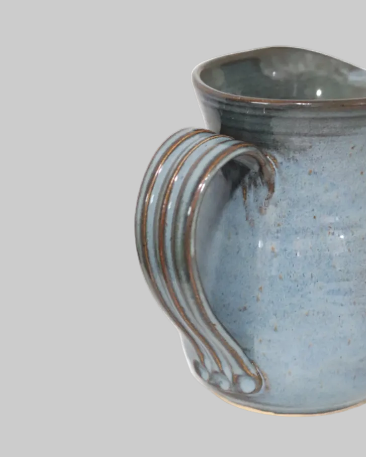 Wheat Design Pitcher Crystal Blue
