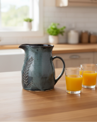 Wheat Design Pitcher Denim Blue Large