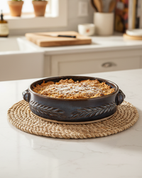 Wheat Design Signature Platter Midnight Blue