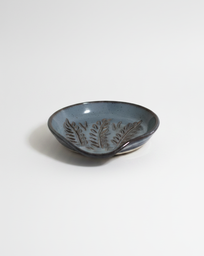 Wheat Design Spoon Rest Midnight Blue