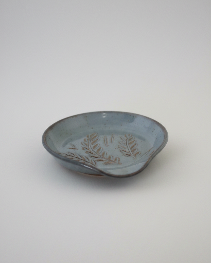 Wheat Design Spoon Rest Crystal Blue