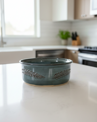Wheat Design Straight Sided Server Crystal Blue