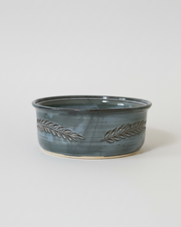 Wheat Design Straight Sided Server Crystal Blue